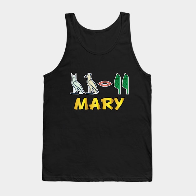 MARY-American names in hieroglyphic letters,  a Khartouch Tank Top by egygraphics